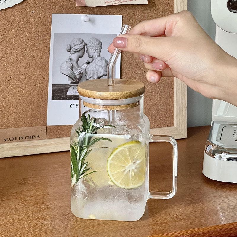 Jar Style Tumbler with Lid & Straw