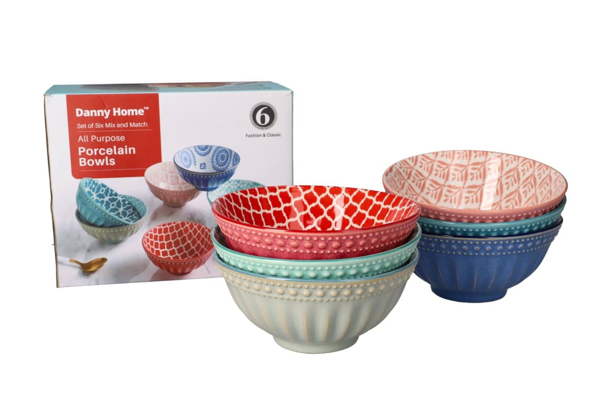 Ceramic Mosaic Art Bowls (Set of 6)